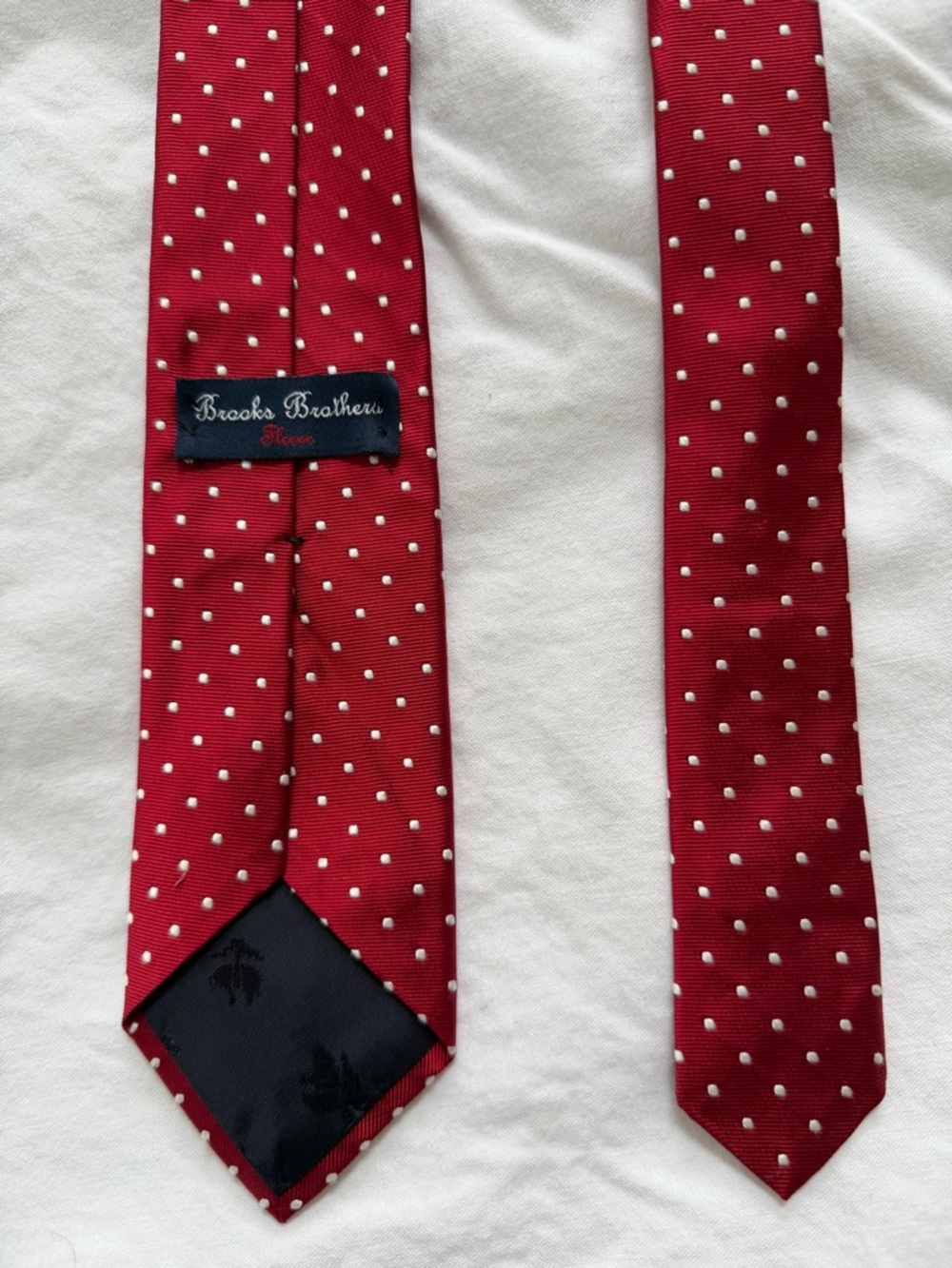 Brooks Brothers Red Tie with White Polka Dots